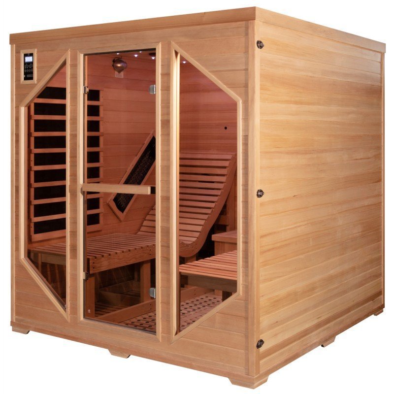 Sauna de infrarrojos LOUNGE 2 plazas paneles de carbono y cerámica 3300W – Snö