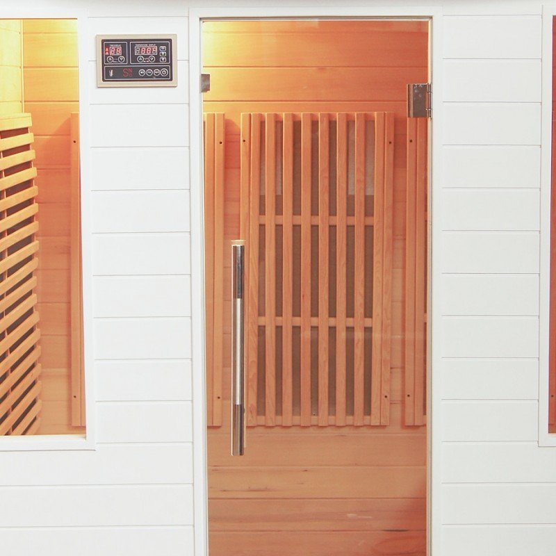 Sauna de infrarrojos paneles de carbono blanco 2600W 4 asientos SNÖ
